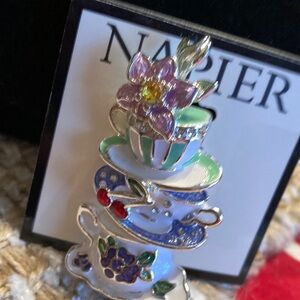 Napier Multicolor Teacup Brooch